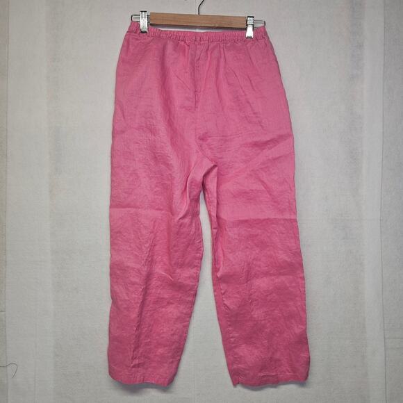 S.L.B Pink Linen Cropped Pants - Picture 9 of 9